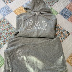 Gap Factory Heather Gray Zip-up Hoodie and Sweatpants